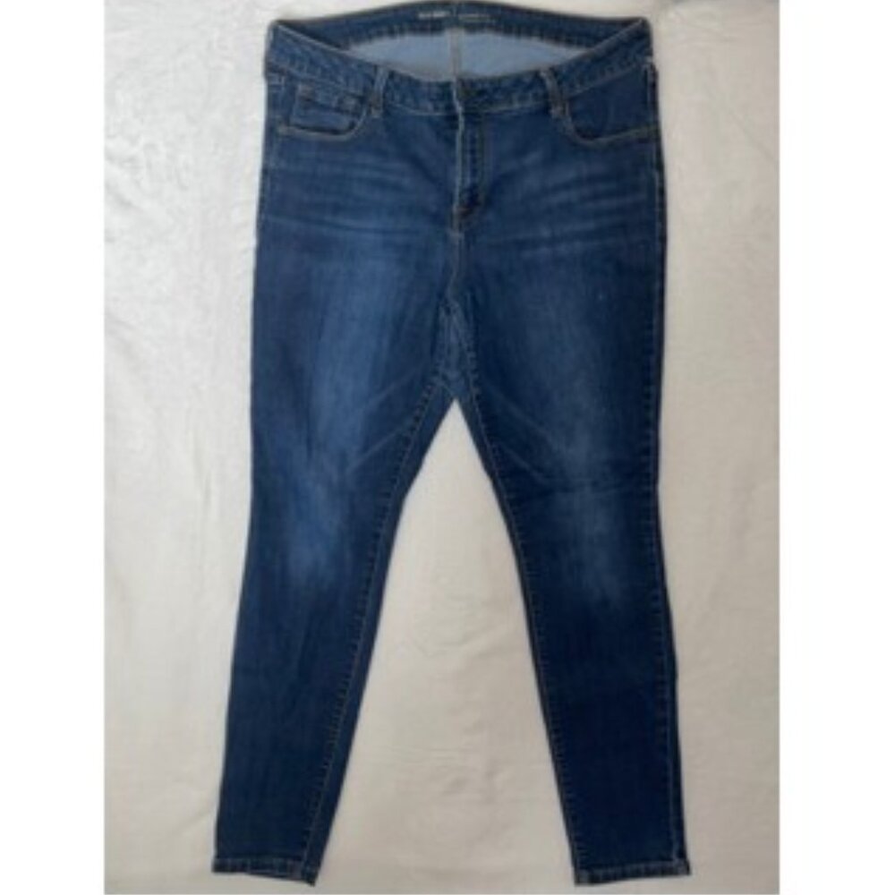 Old Navy Rockstar Midrise Jeans Women 34x29 Size 16 Blue Denim Slim Leg Pockets